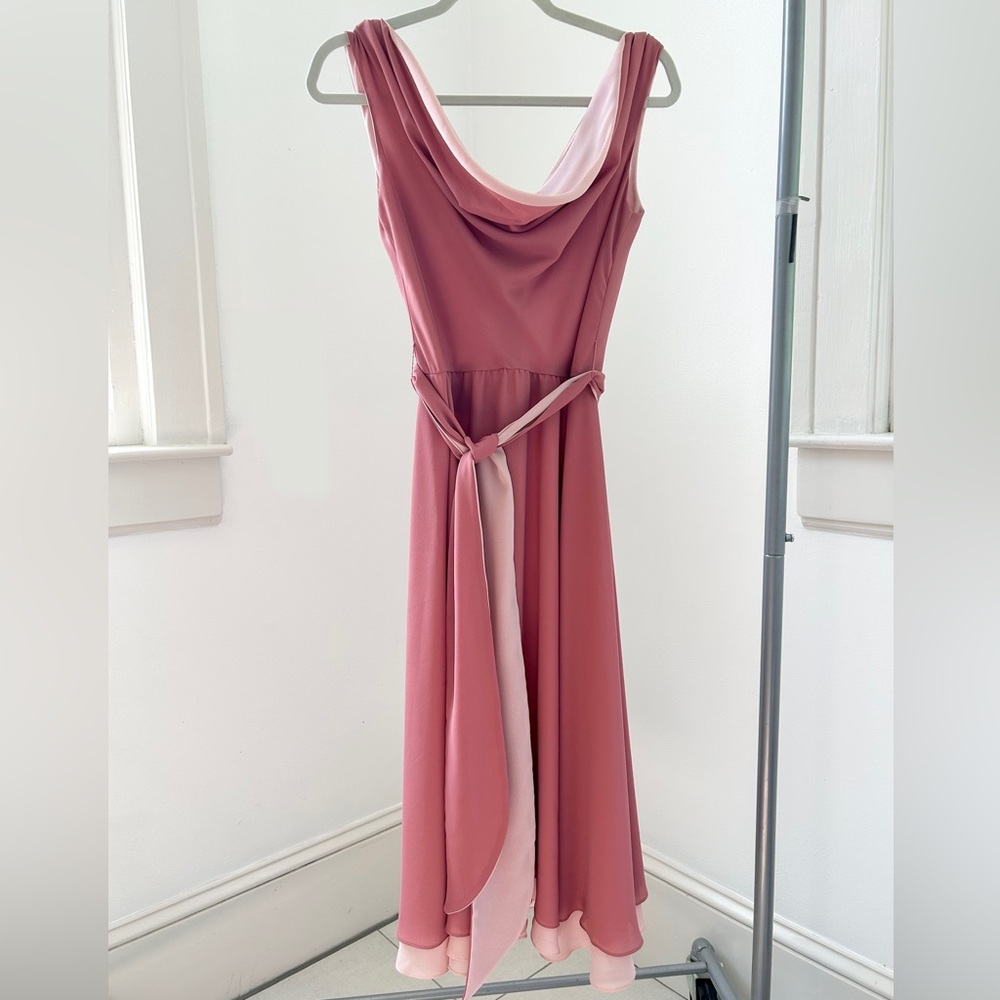 Vintage 60s 70s David Morris x Joseph Magnin Two-Tone Gamine Dress Pink 4